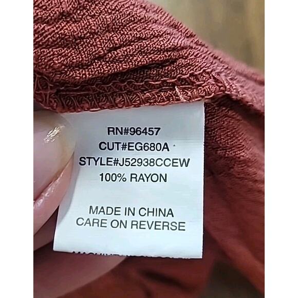 Boho Burnt Orange Peplum Flutter Sleeve Cropped Top Fairycore Cottagecore M - Picture 8 of 8